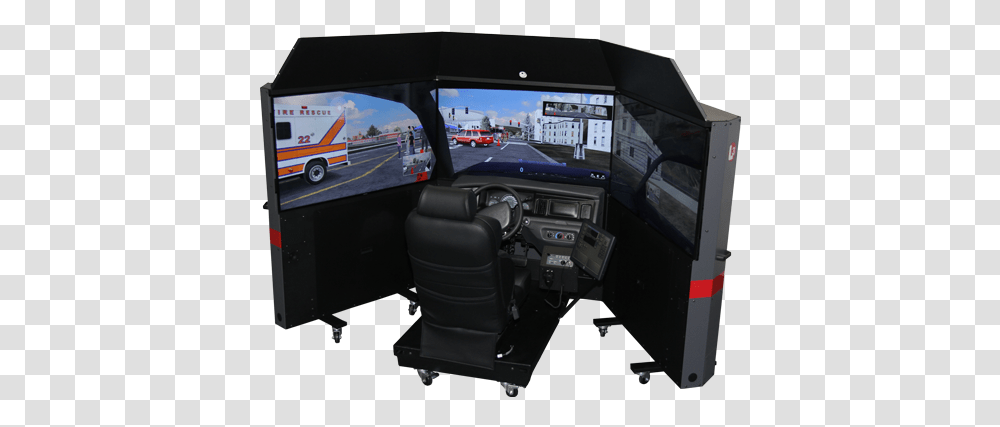Download The L 3 Patrolsim Police Car Driving Simulator Can Van, Cushion, Machine, Person, Bus Transparent Png