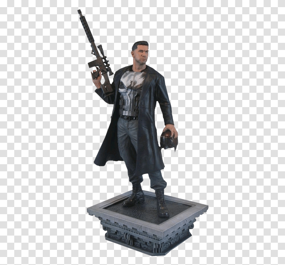 Download The Punisher Scale Hot Marvel Gallery Punisher Statue, Clothing, Apparel, Person, Human Transparent Png