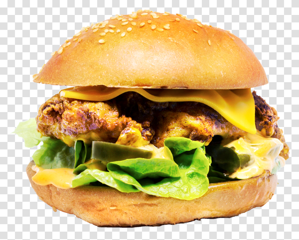 Download The Spicy Bird Cheeseburger Full Size Image Cheeseburger, Food Transparent Png