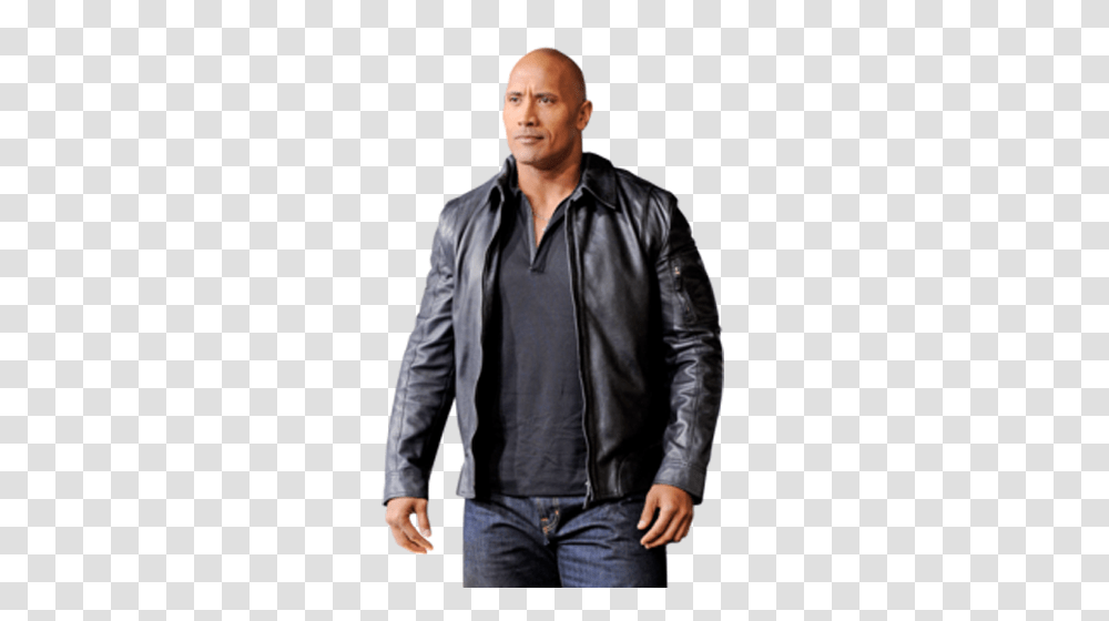 Download The Star Market Leather Jacket Image With No Dwayne The Rock Johnson, Clothing, Apparel, Coat, Person Transparent Png