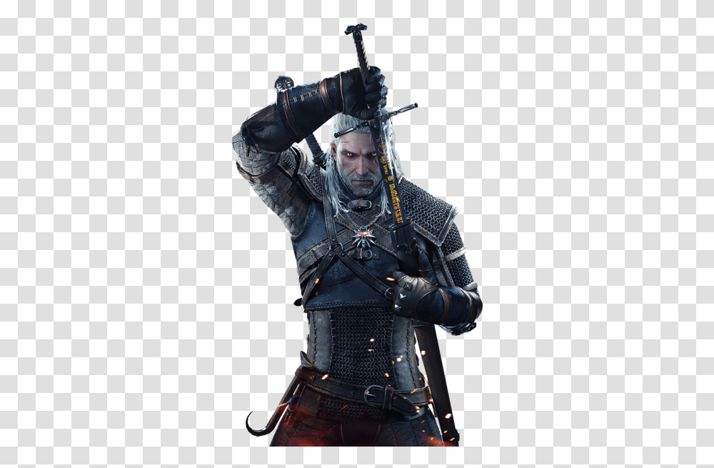 Download The Witcher Geralt Image Witcher, Person, Costume, Armor, Face Transparent Png