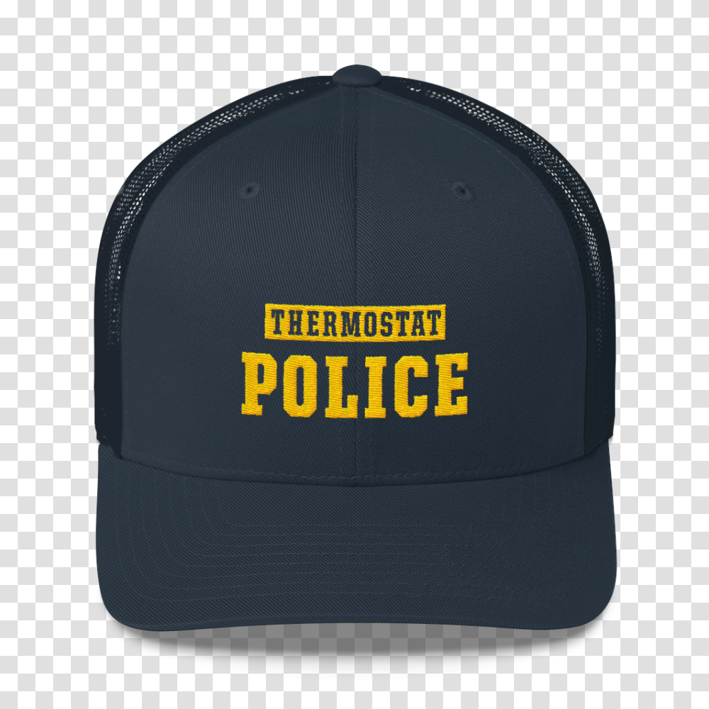 Download Thermostat Police Trucker Cap Baseball Cap, Clothing, Apparel, Hat Transparent Png