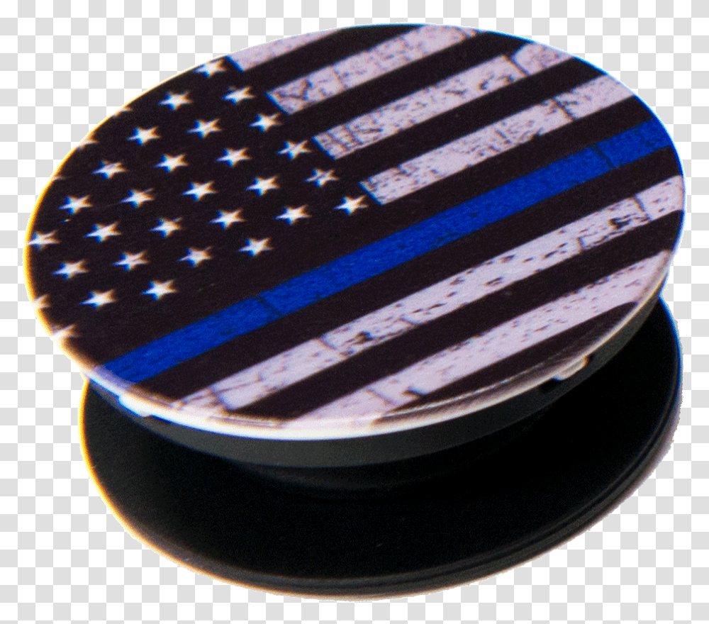 Download Thin Blue Line Circle Image With No Thin Blue Line Popsocket, Mousepad, Mat, Symbol, Label Transparent Png