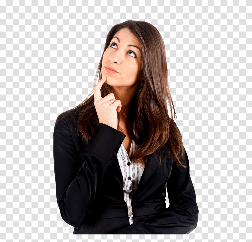 Download Thinking Woman Hq Image Woman Thinking, Female, Person, Sleeve, Clothing Transparent Png