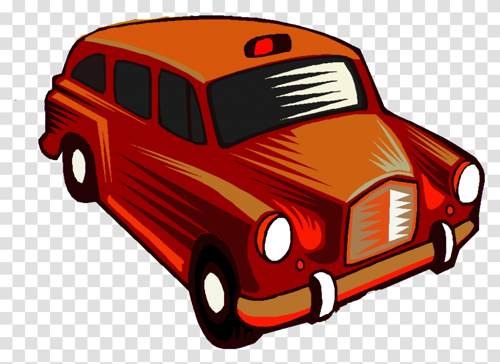 Download This Free Icons Design Of Red Taxi Cab Car Cartoon, Vehicle, Transportation, Coupe, Sports Car Transparent Png