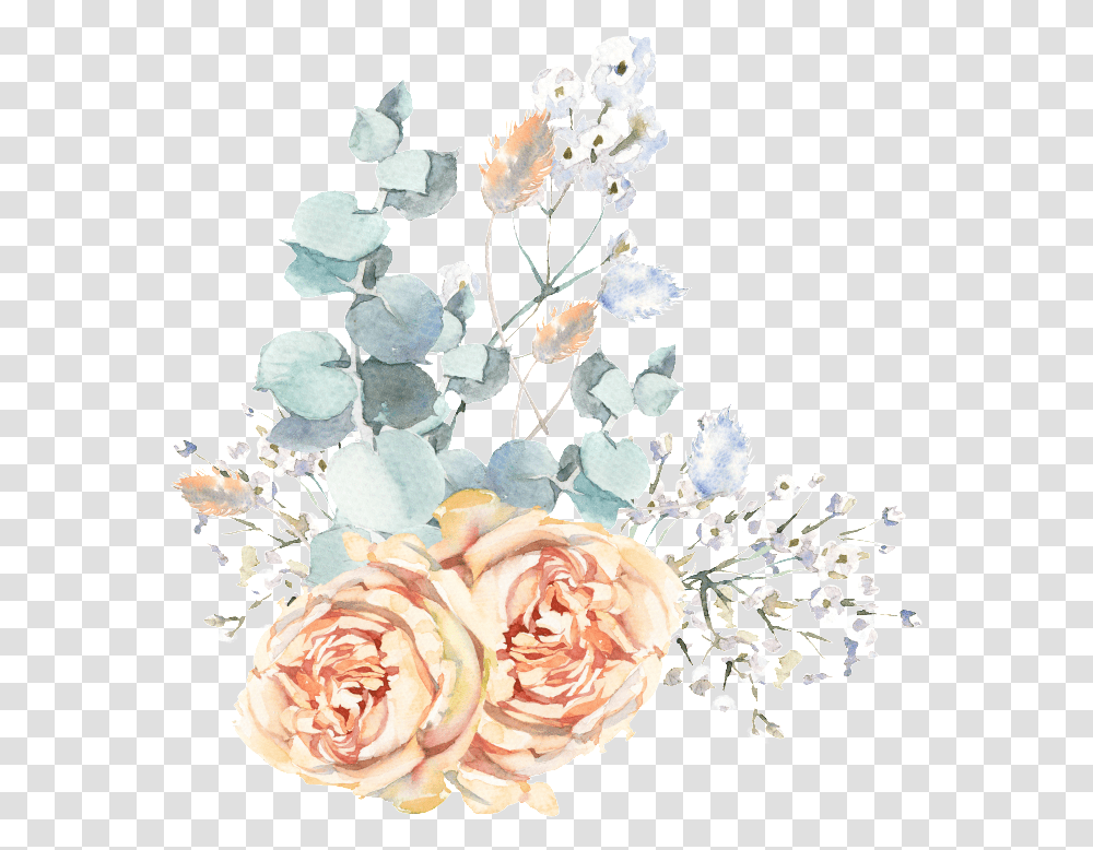 Download This Graphics Is Hand Painted Wedding Scene Flowers Garden Roses, Plant, Blossom, Art, Floral Design Transparent Png