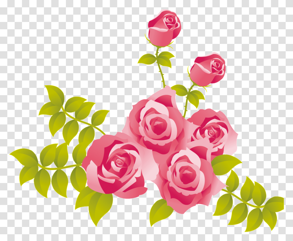 Download This Graphics Is Pink Flowers About Pinkflowers Pink Roses Clip Art, Plant, Blossom, Floral Design, Pattern Transparent Png
