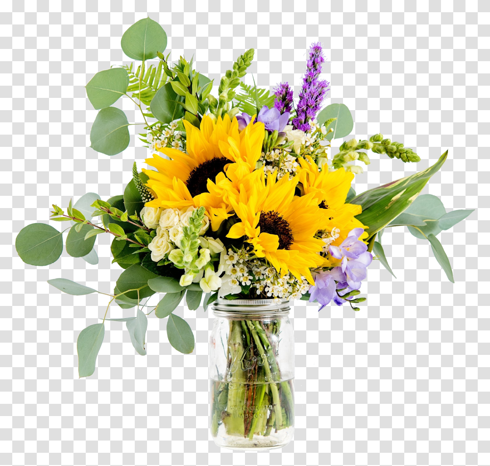 Download This Little Bunch Includes Sunflowers Eucalyptus Bouquet, Plant, Flower Arrangement, Flower Bouquet, Ikebana Transparent Png