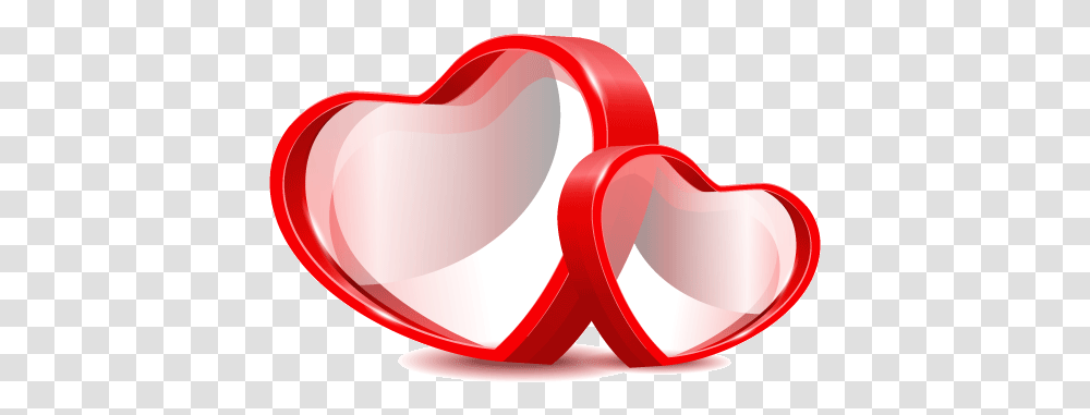 Download Three Dimensional Red Double Heart Vector Material Double Heart Red Logo, Tape, Text, Label, Graphics Transparent Png
