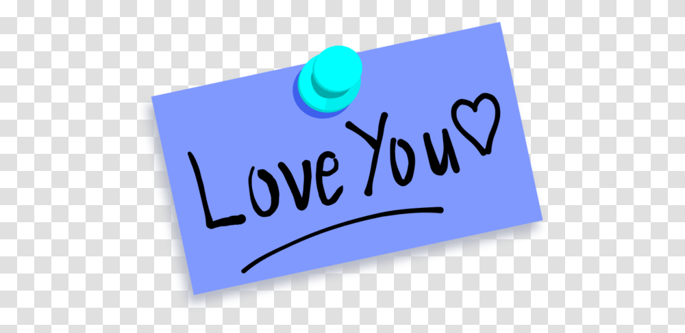 Download Thumbtack Love You Clip Art Blue Image With Horizontal, Text, Label, White Board, Sticker Transparent Png