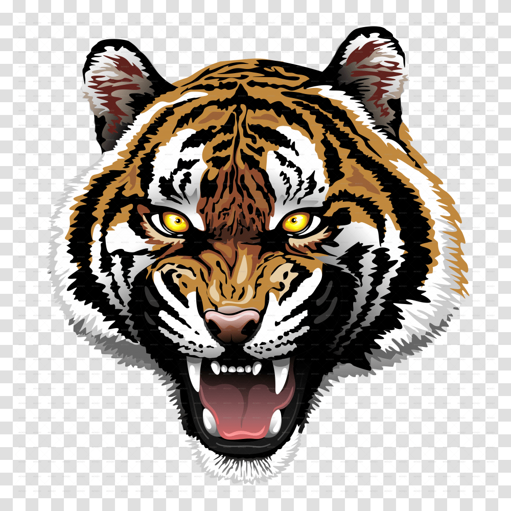 Download Tiger Tattoos Free Image And Clipart, Mammal, Animal, Wildlife Transparent Png