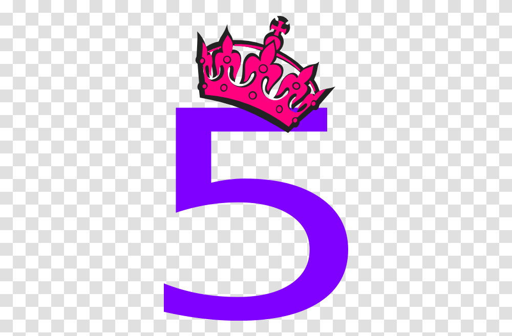 Download Tilted Tiara And Number Clip Art Pink Number 5 Number 40 With Crown, Symbol, Text, Alphabet, Poster Transparent Png