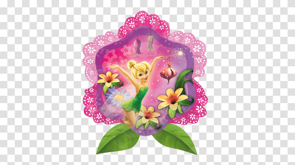 Download Tinkerbell Flowers Clipart Tinker Bell Disney Fairies, Plant, Blossom, Birthday Cake Transparent Png