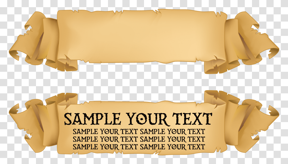Download Title Banner Old Paper Ribbon Vector Full Old Scroll Banner, Weapon, Weaponry, Text, Bomb Transparent Png