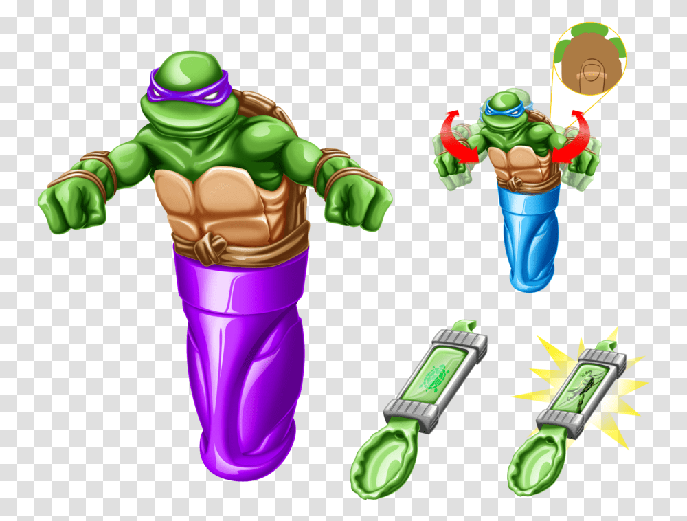 Download Tmnt Image With No Cartoon, Toy, Figurine, Green, Super Mario Transparent Png