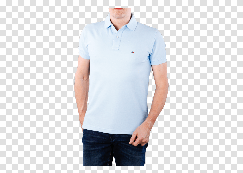 Download Tommy Hilfiger Polo Light Blue Tommy Hilfiger Tommy Regular Polo, Clothing, Sleeve, Person, T-Shirt Transparent Png