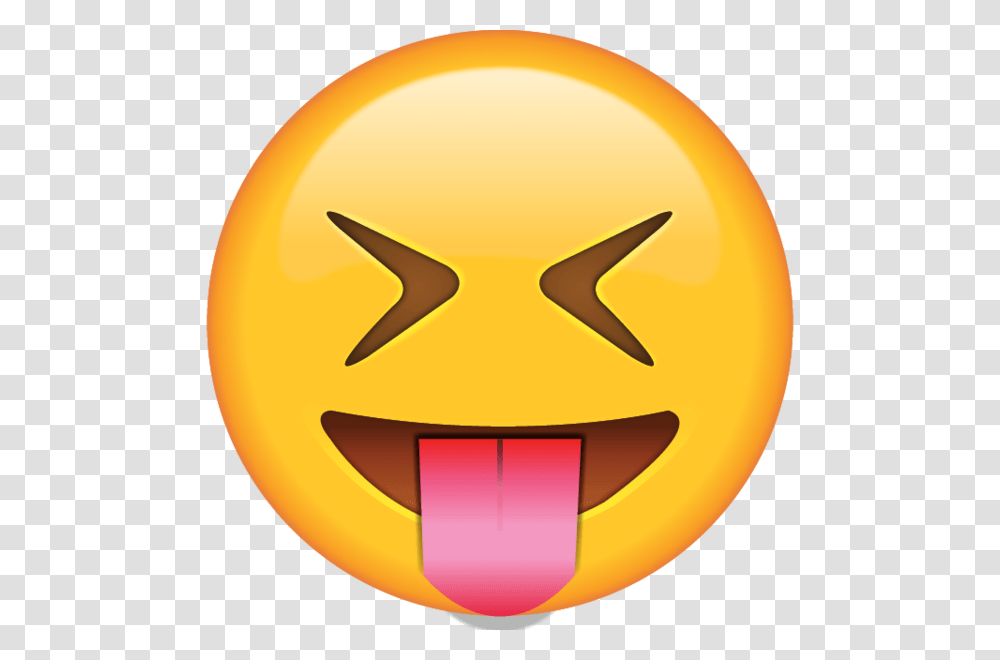 Download Tongue Out Emoji With Tightly Closed Eyes Emoji Island, Mouth, Lip, Pac Man Transparent Png