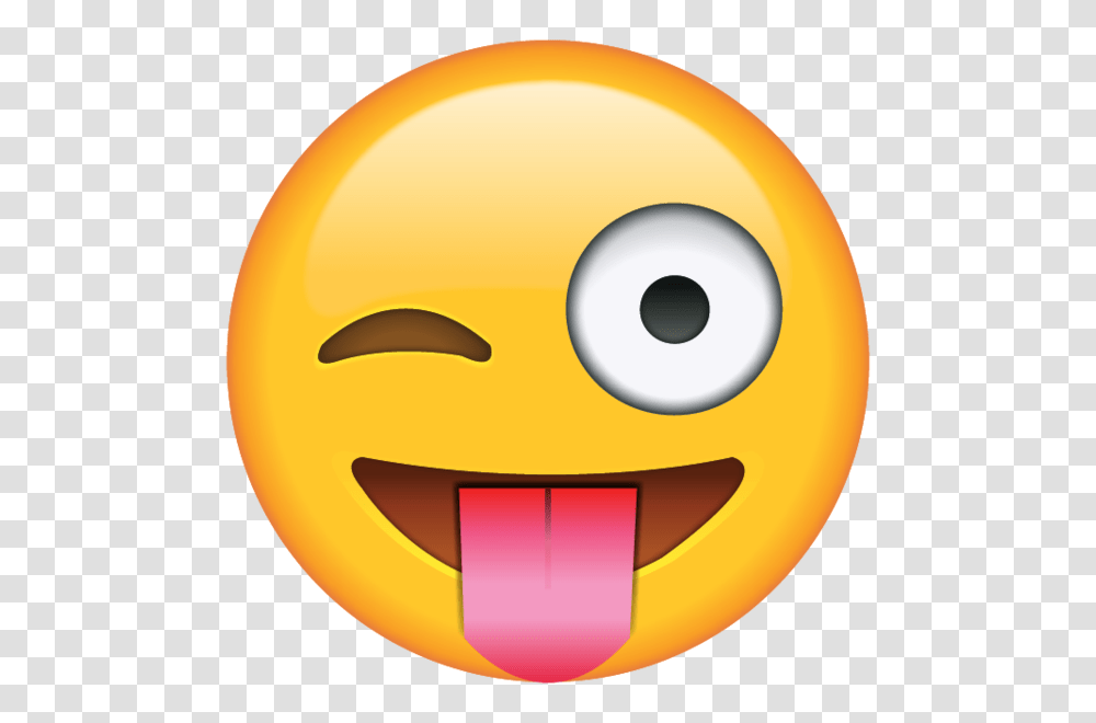 Download Tongue Out Emoji With Winking Eye Emoji Island, Mouth, Lip Transparent Png