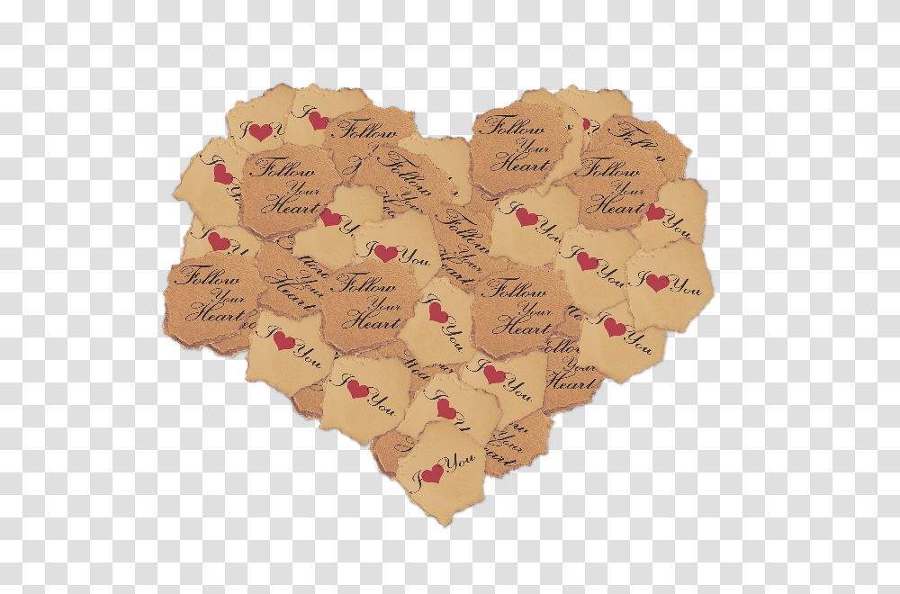 Download Torn Paper Heart Stock Paper Heart, Text, Map, Diagram, Plot Transparent Png