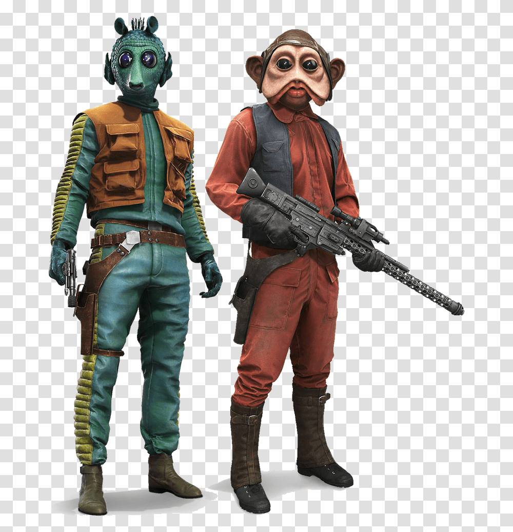 Download Toy Star Wars Nien Mercenary Battlefront Greedo Hq Star Wars Nien Nunb, Person, Human, Gun, Weapon Transparent Png