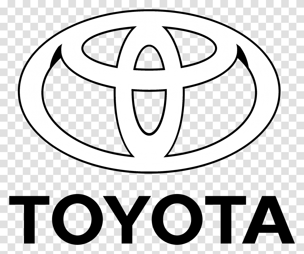 Download Toyota Logo Black And White Toyota Logo White, Symbol, Trademark, Emblem Transparent Png