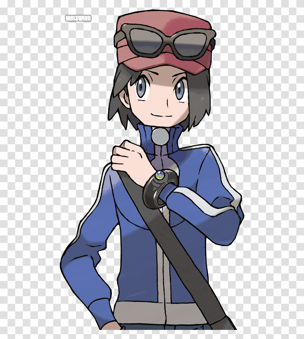 Download Trainer X Hoodie Pokemon Moon Main Character Pokemon Trainer, Sunglasses, Accessories, Accessory, Person Transparent Png