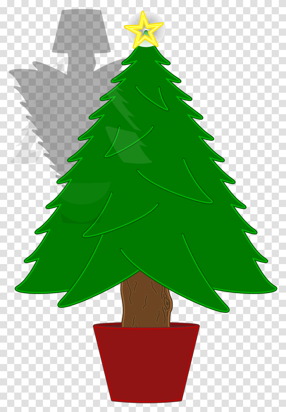 Download Tree Svg Clip Arts Cartoon Christmas Tree, Plant, Ornament, Star Symbol Transparent Png