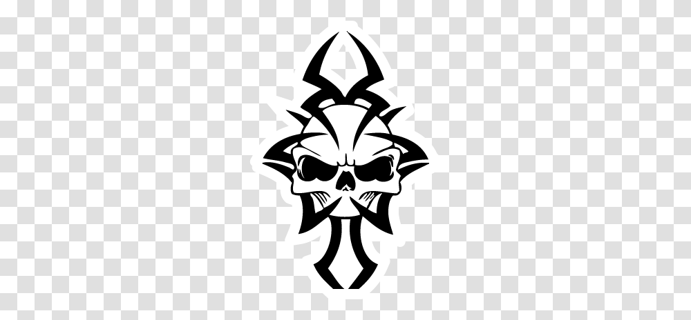 Download Tribal Skull Tattoos Free Image And Clipart, Stencil, Emblem Transparent Png