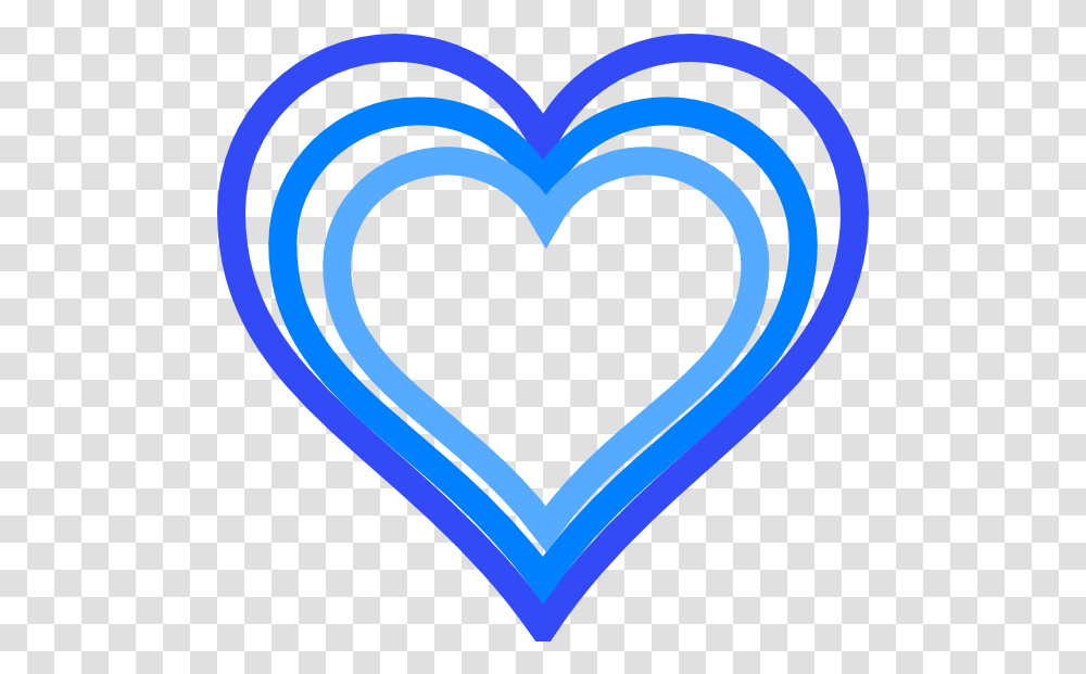 Download Triple Blue Heart Outline Clip Art Blue Blue And White Heart, Light Transparent Png