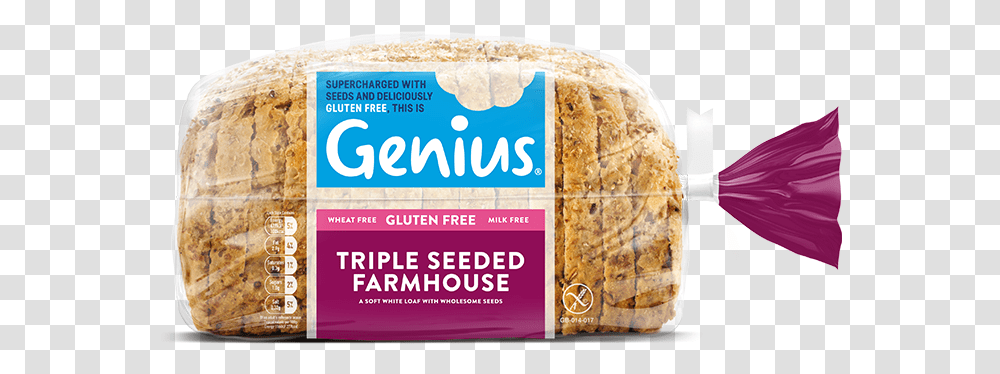 Download Triple Seeded Farmhouse 535g Genius Gluten Free Genius Spicy Fruit Loaf, Bread, Food, Toast, French Toast Transparent Png