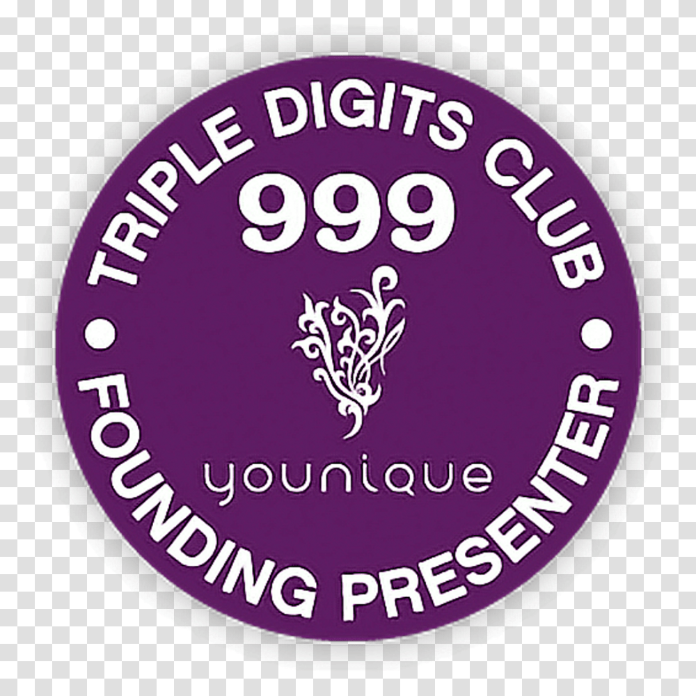 Download Tripledigitsclub 999 Foundingpresenter Younique Logo, Label, Text, Symbol, Trademark Transparent Png