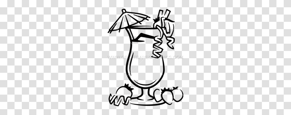 Download Tropical Drink Drawing Easy Clipart Black And White Line, Oars, Arrow, Weapon Transparent Png