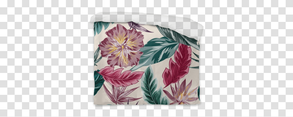 Download Tropical Flowers Jungle Leaves Bird Of Paradise Decorative, Dish, Meal, Food, Platter Transparent Png