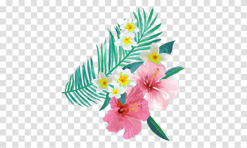 Download Tropical Leaves Flowers Plants Floral, Blossom, Daffodil, Anther, Geranium Transparent Png