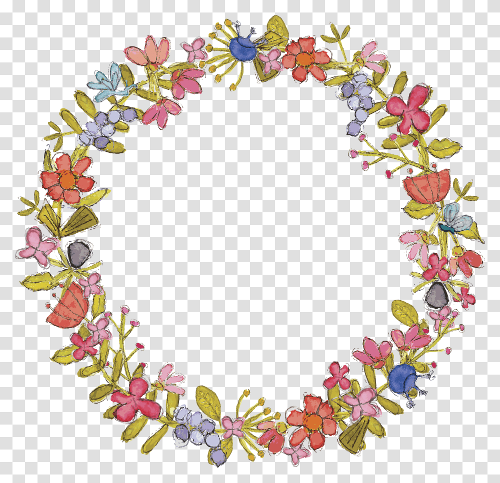 Download Tropical Wreath Tropical Flower Circle Circle Tropical Flower, Floral Design, Pattern, Graphics, Art Transparent Png