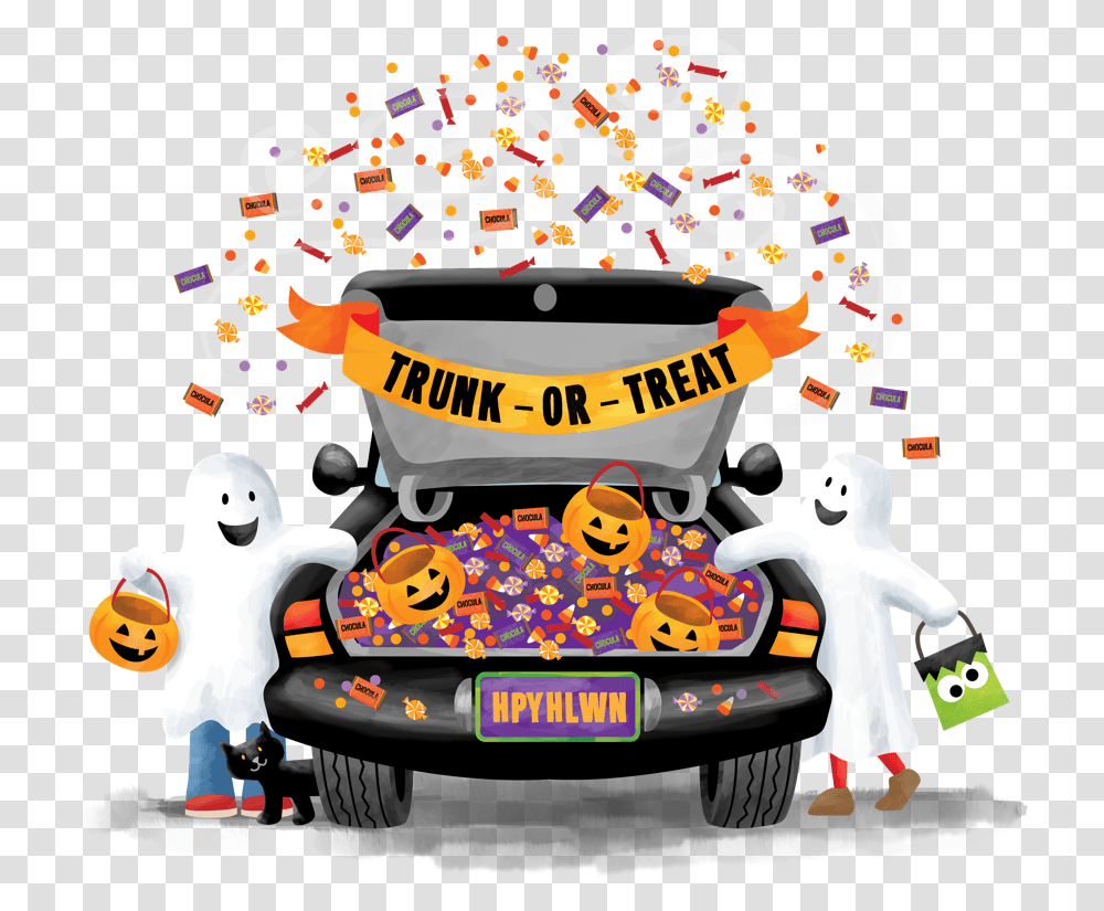Download Trunk Or Treat Clipart Full Size Free Halloween Trunk Or Treat Clip Art, Car, Vehicle, Transportation, Graphics Transparent Png