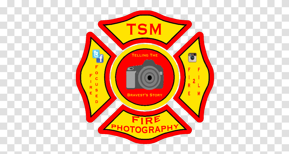 Download Tsm Firephoto Logo Edited 1 Fire Maltese Cross, Symbol, Trademark, Label, Text Transparent Png