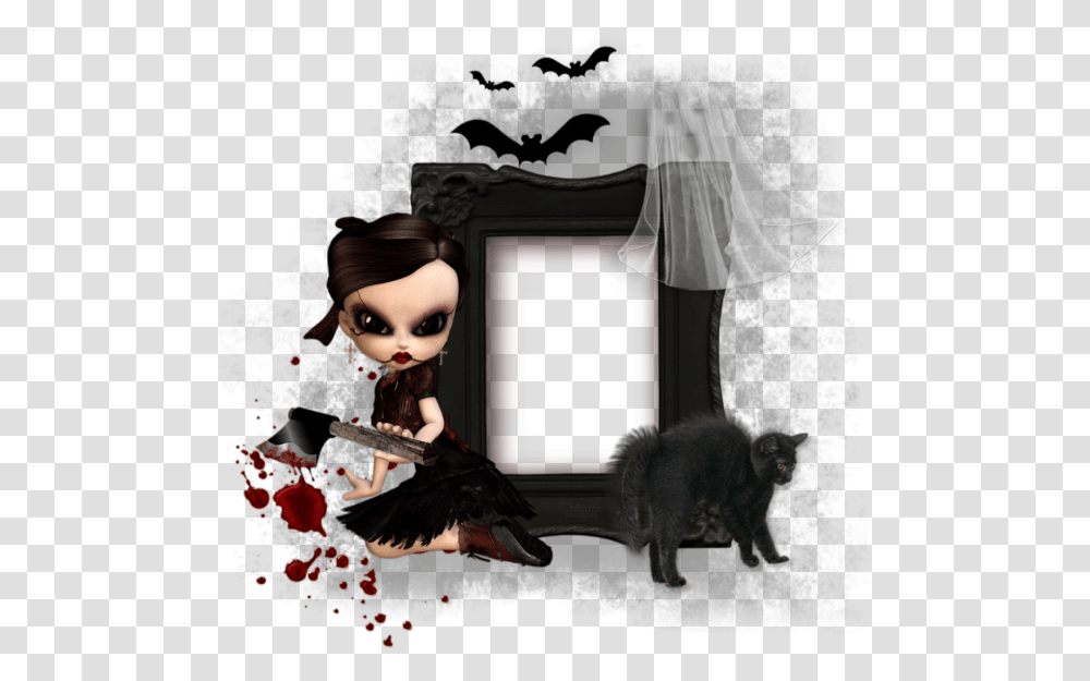 Download Tube Cookie Halloween Black Cat Full Size Fictional Character, Clothing, Apparel, Doll, Toy Transparent Png