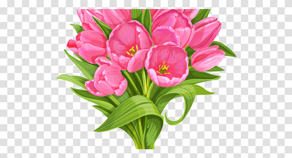 Download Tulip Clipart Flower Bokeh Background Flower Bouquet Clipart, Plant, Blossom, Geranium, Flower Arrangement Transparent Png