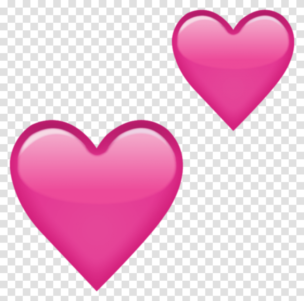 Download Two Pink Hearts Emoji Icon Heart Emoji Background, Balloon, Pillow, Cushion, Female Transparent Png