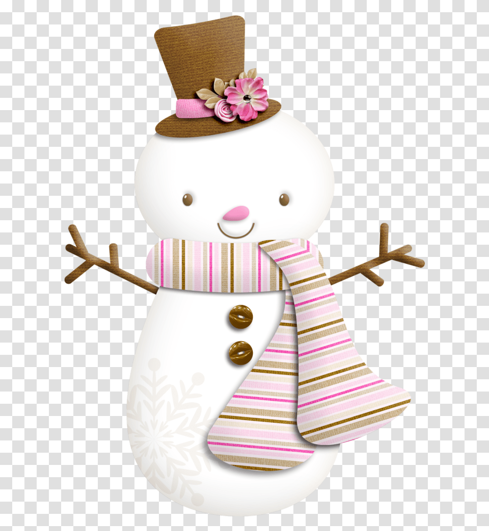 Download U203fu2040winteru203fu2040 Snowman Clipart Christmas Snowmen Clipart Pink, Nature, Outdoors, Toy, Figurine Transparent Png