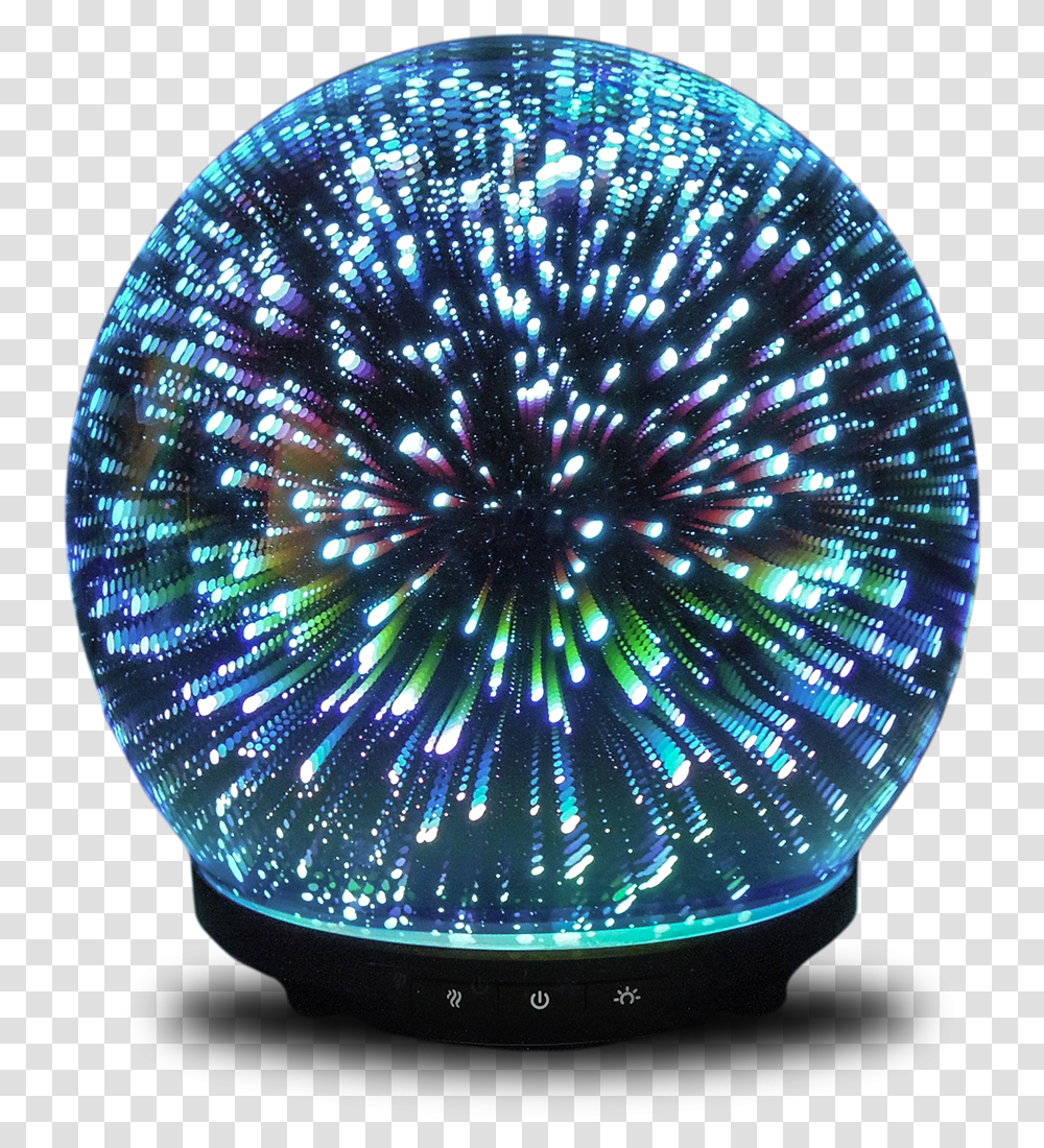 Download Ultrasonic Glass Diffuser With 3d Led Light Effect Led Light Effect, Lamp, Ornament, Lighting, Pattern Transparent Png