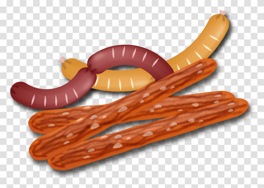 Download Uncured Ham Sausage Salami Inflatable, Invertebrate, Animal, Worm, Bread Transparent Png