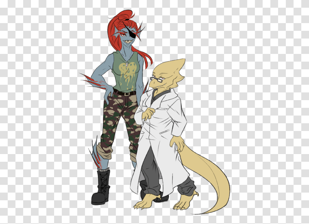 Download Undertale Dt Undyne Alfis Full Size Image Undyne Anime Undertale Casual, Person, Human, Clothing, Apparel Transparent Png