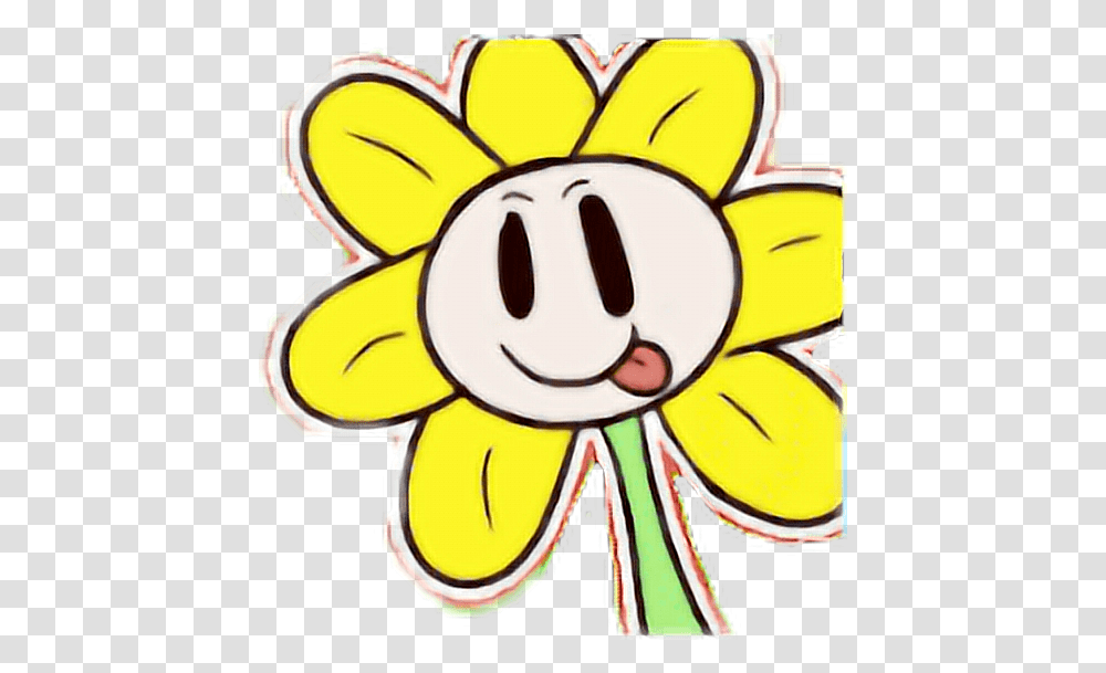 Download Undertaleflowey Undertale Outline Of Sun Flower, Graphics, Art, Label, Text Transparent Png