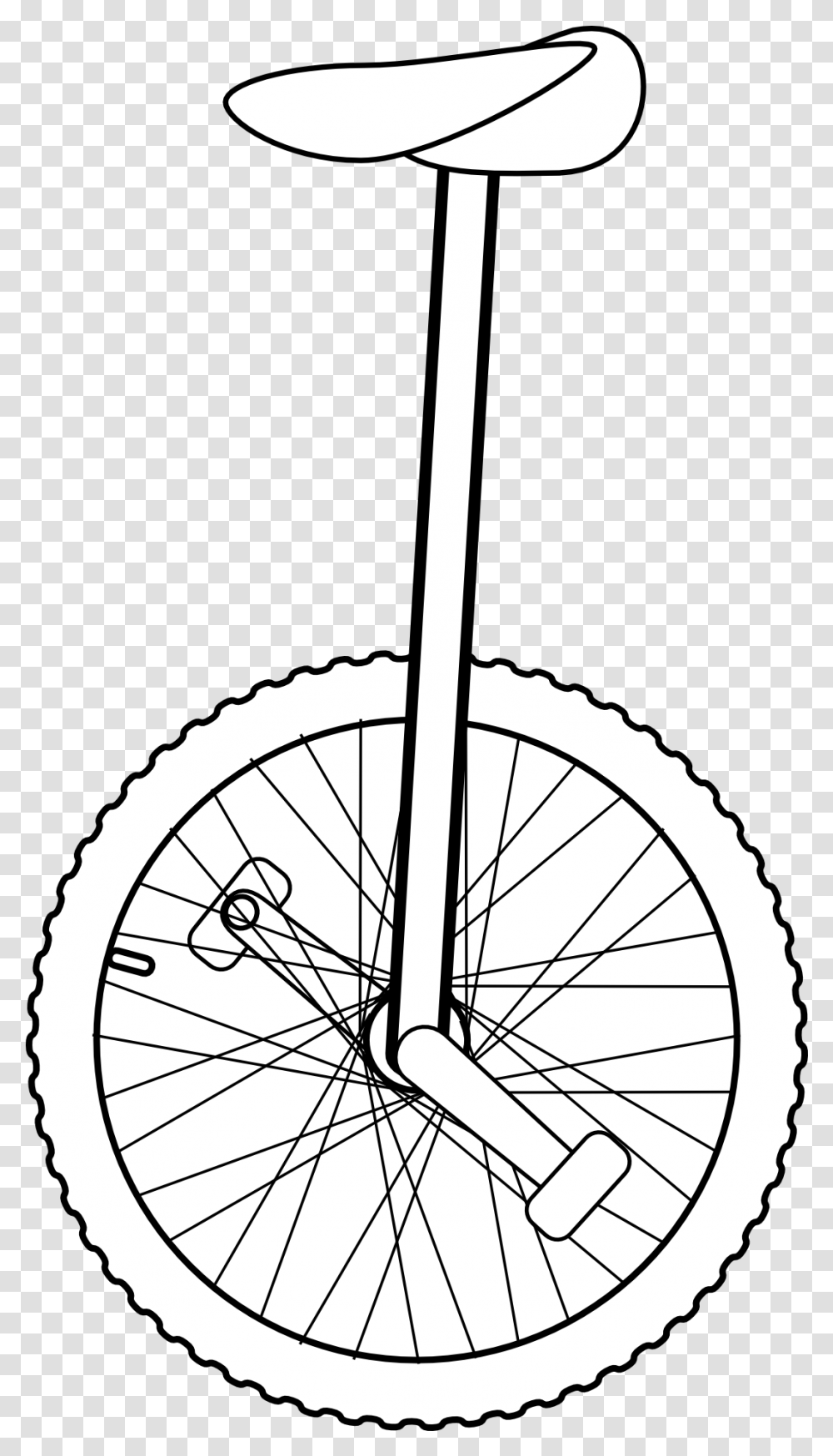 Download Unicycle Coloring Image Unicycle, Machine, Wheel, Spoke, Lamp Transparent Png