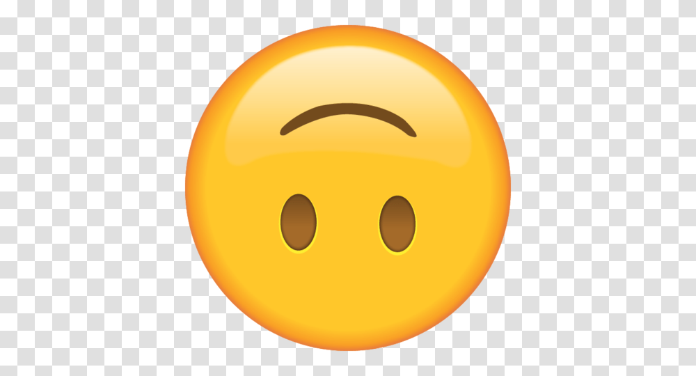 Download Upside Down Face Emoji Emoji Island, Plant, Apparel, Food Transparent Png
