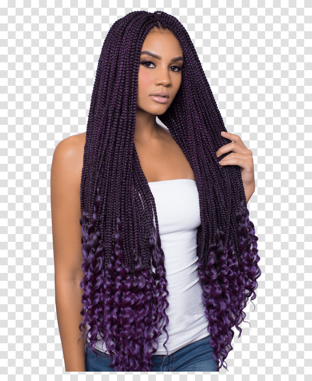 Download Urban Beauty 2x Real Box Braid Crochet Box Braids Hair, Clothing, Apparel, Scarf, Person Transparent Png