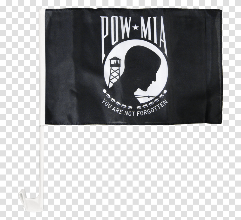 Download Usa Pow Mia Black White Car Pow Mia Flag, Label, Text, Sticker, Banner Transparent Png