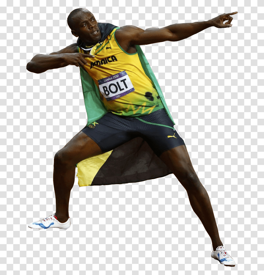 Download Usain Bolt Pic Usain Bolt, Shorts, Person, Sport Transparent Png